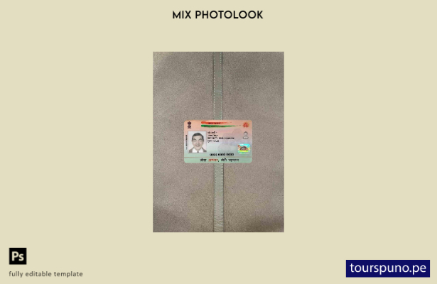 listo para imprimir Plantilla FRONTAL de foto de tarjeta de PVC Aadhaar de India